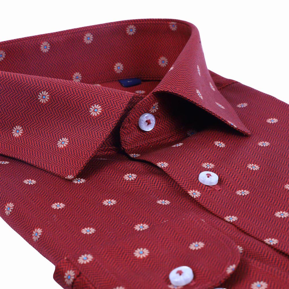 Maroon Floral Printed Shirt, Buy Cotton Shirts for Men at Best Price Online