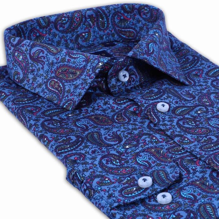 Blue Paisley Printed Shirt
