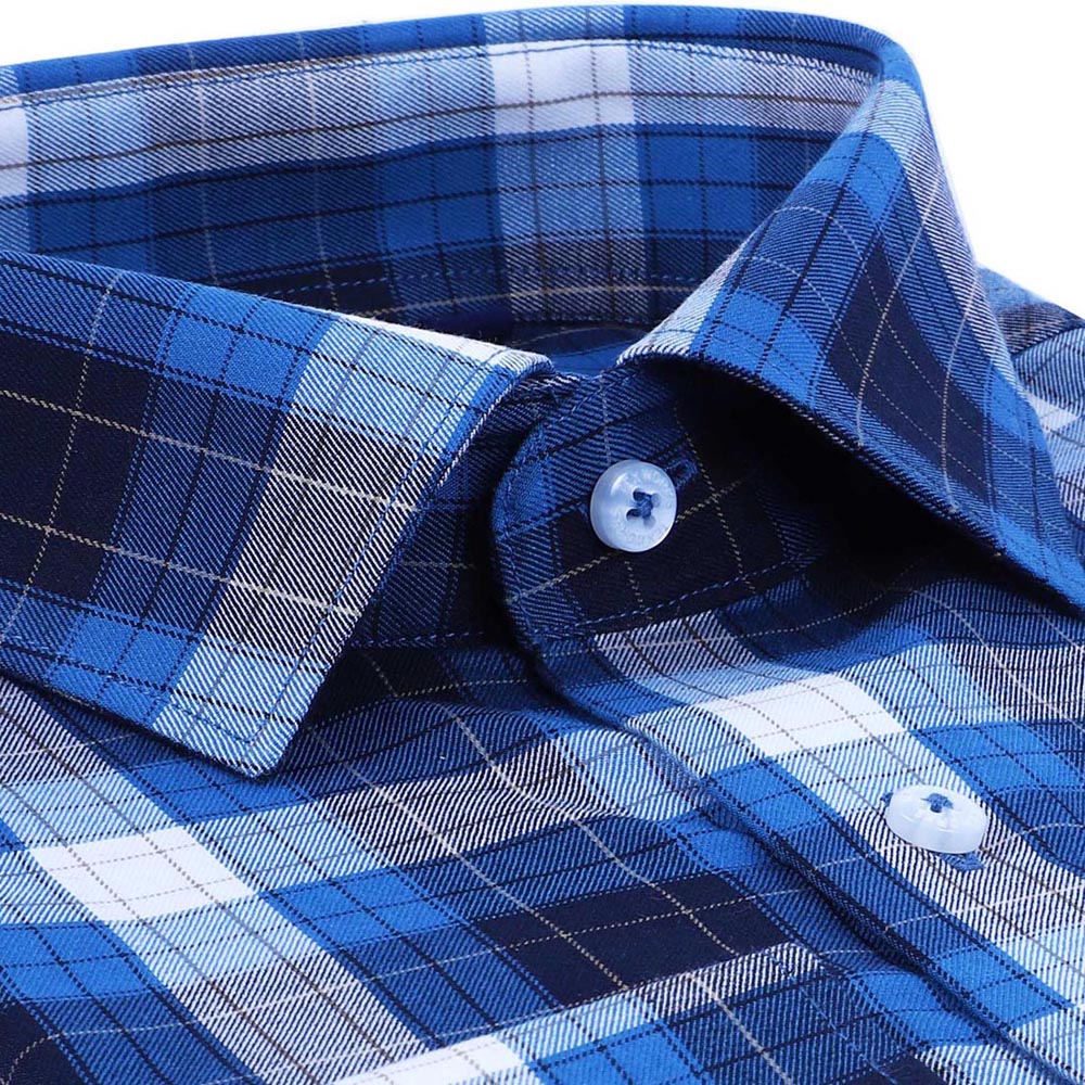 Blue Bold Twill Checks Yarn Dyed Shirt at Affordable Price from Texworks