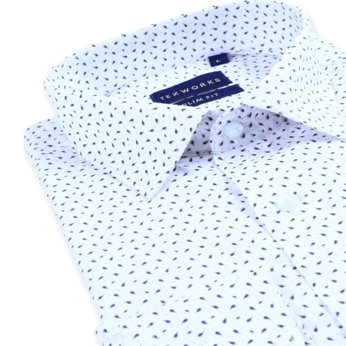 White Paisley Poplin Printed Shirt