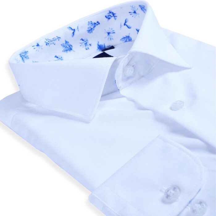 White Cotton Poplin Solid Plain Shirt